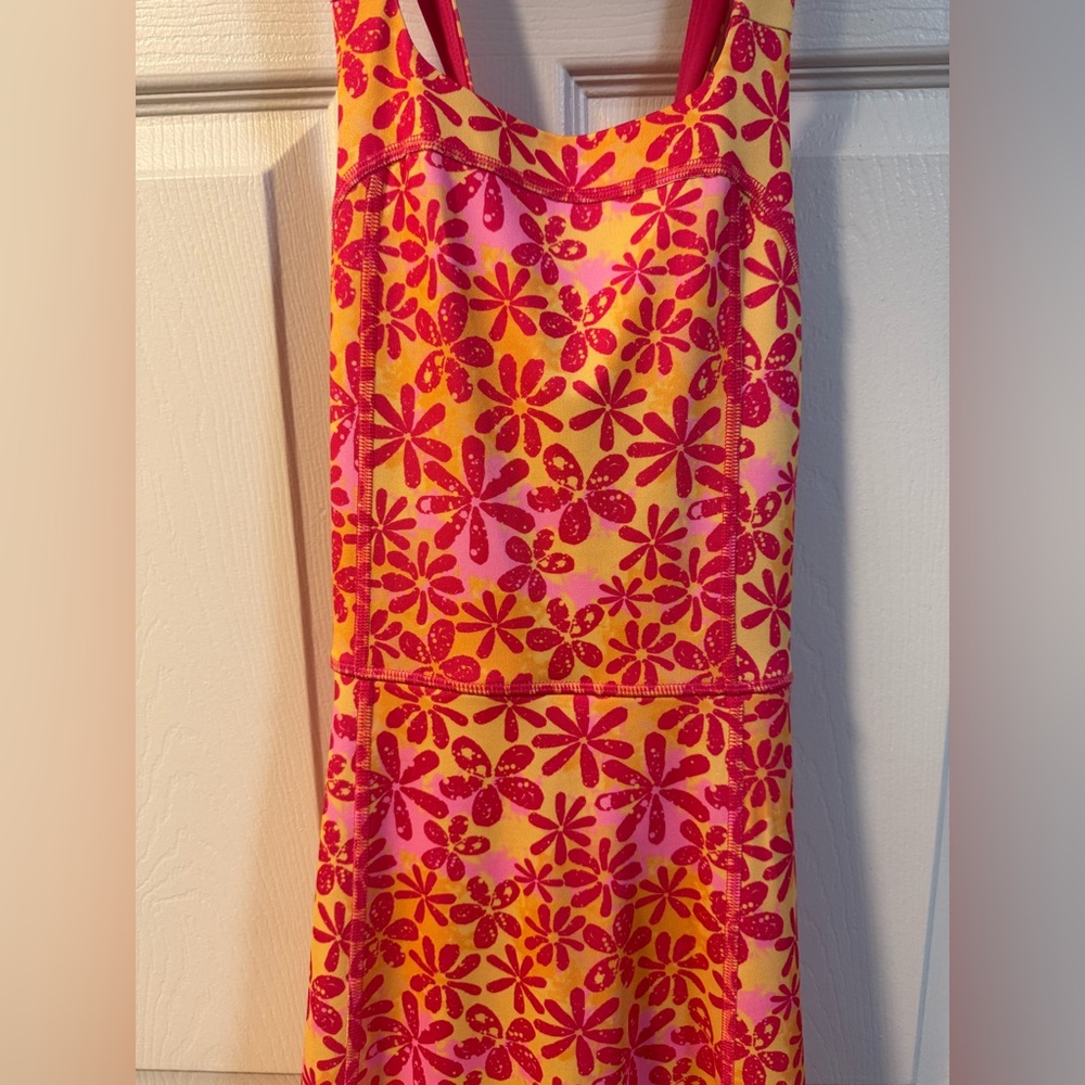 Vively Girls Active Dress | Pink & Yellow Floral Print | Size XL (14/16) | NWT - Picture 2 of 5